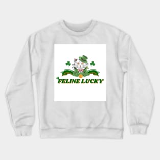 Feline Lucky for Saint Patrick's Day (MD23Val002) Crewneck Sweatshirt